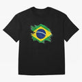 Brazil Flag Artistic Brush Stroke - Modern Flag Design T-Shirt Classic T-Shirt Celebrate Unforgettable Nights in Match Day Hype around FIFA World Cup 2026 Group Stage, Neymar, Netherlands, Global Supporter Spirit, Legendary Goals, National Colors