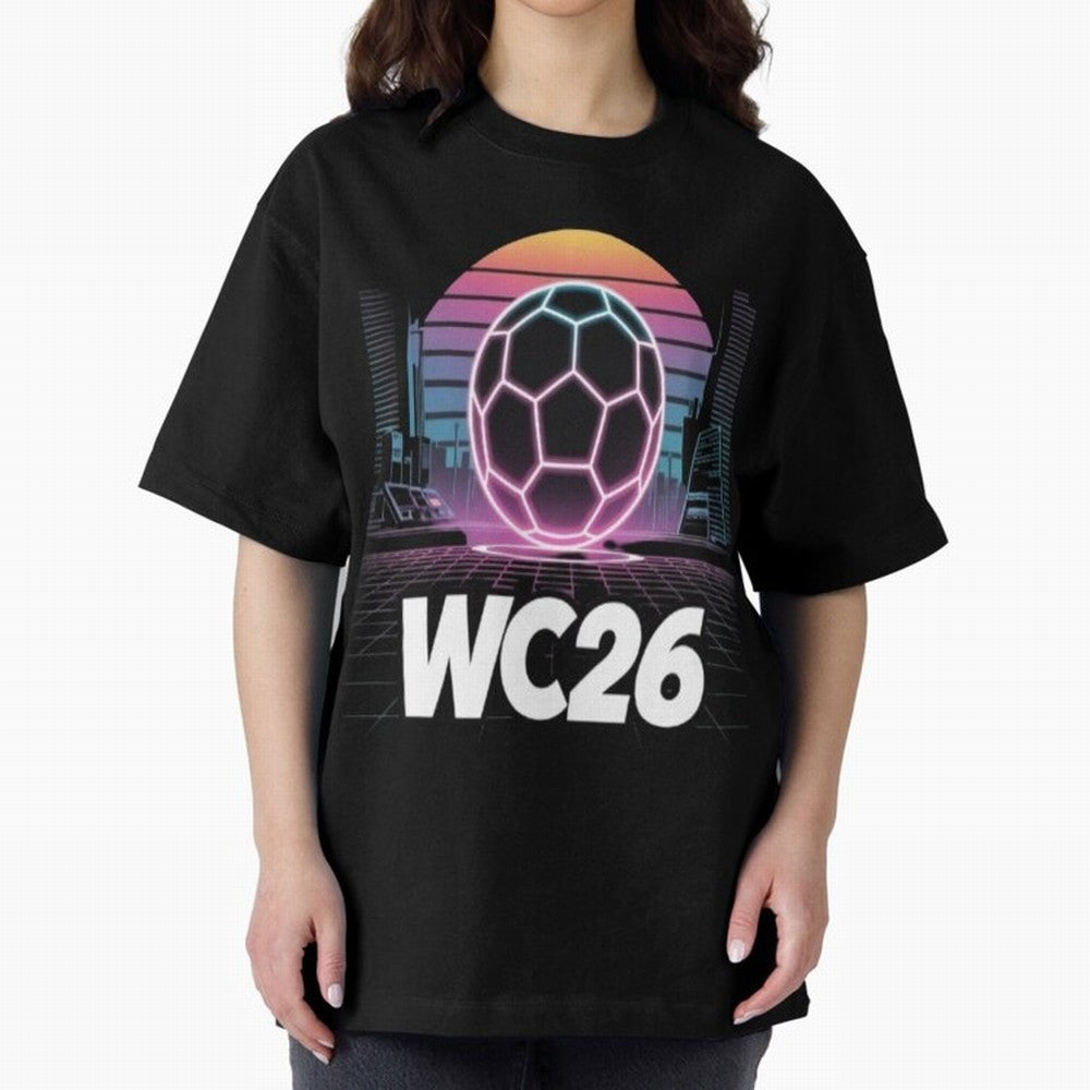 Retrofuturistic World Cup 2026 ¡ª Retro Sci-Fi Football Poster Classic T-Shirt Make Memories around FIFA World Cup 2026 Spirit, Built around Argentina, Cristiano Ronaldo, Haaland and CR7, Global Supporter Spirit, Legendary Goals, National Colors