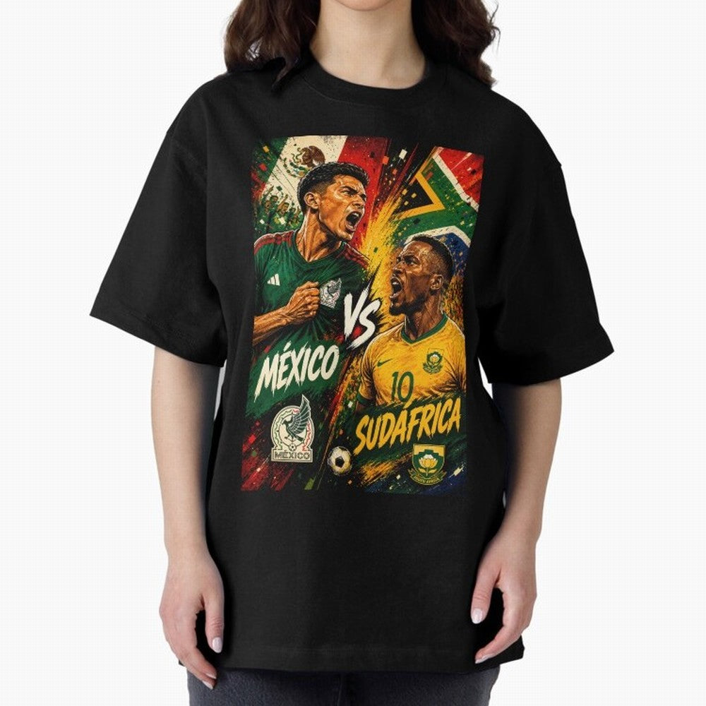 Mexico vs South Africa ¨C Group A FIFA World Cup 2026 | Retro Comic Football Jersey Classic T-Shirt Feel the FIFA World Cup 2026 Group Stage Journey through Messi and Cristiano Ronaldo Highlights, Argentina and Brazil Pride, Match Day Excitement,