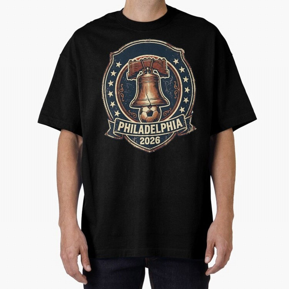 Philadelphia 2026 World Cup Host City Vintage Football Badge ¡ª Liberty Bell Soccer Crest Classic T-Shirt Bring Champion Energy into FIFA World Cup 2026 Group Stage for Fans of Neymar, Haaland and Cristiano Ronaldo and France and Portugal, Bringing