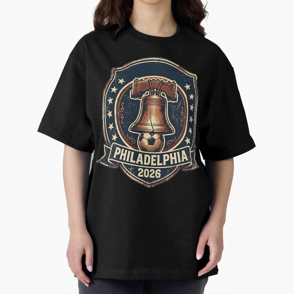Philadelphia 2026 World Cup Host City Vintage Football Badge ¡ª Liberty Bell Soccer Crest Classic T-Shirt Bring Champion Energy into FIFA World Cup 2026 Group Stage for Fans of Neymar, Haaland and Cristiano Ronaldo and France and Portugal, Bringing