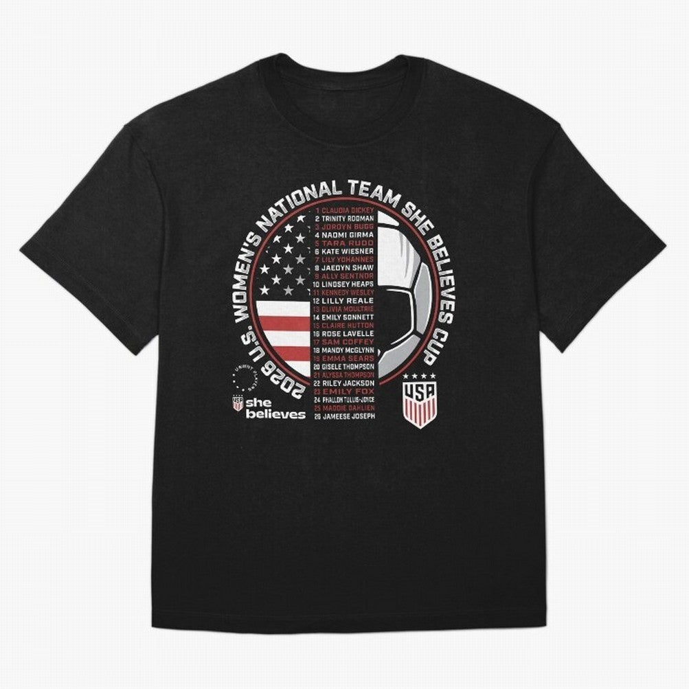 She Believes Cup Champions U.S. Women¡¯s National Soccer Team 2026 Classic T-Shirt Treasure Global Football Passion for FIFA World Cup 2026 Group Stage, Celebrating Mbappe and Neymar, England, France and Netherlands, Championship Spirit, Famous
