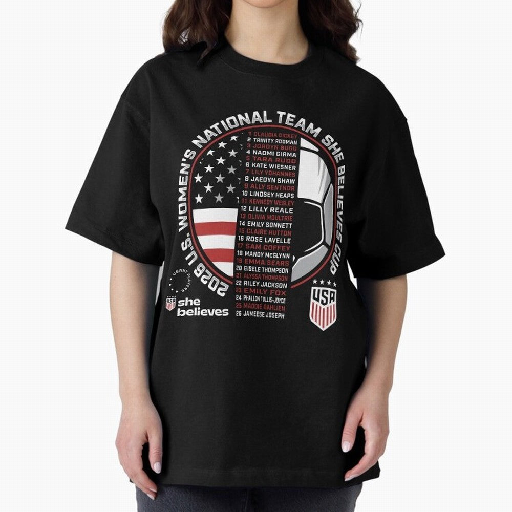 She Believes Cup Champions U.S. Women¡¯s National Soccer Team 2026 Classic T-Shirt Treasure Global Football Passion for FIFA World Cup 2026 Group Stage, Celebrating Mbappe and Neymar, England, France and Netherlands, Championship Spirit, Famous