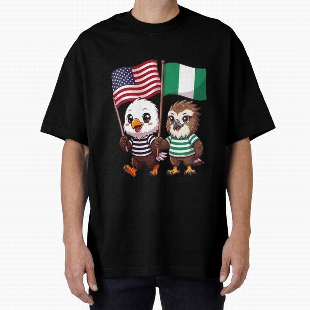 the American eagle and its friend the Nigerian eagle Classic T-Shirt Relive Global Football Passion for FIFA World Cup 2026, Inspired by Neymar, Haaland and Cristiano Ronaldo, Spain and Netherlands, Match Day Excitement, Supporter Culture, Golden