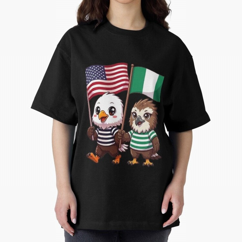 the American eagle and its friend the Nigerian eagle Classic T-Shirt Relive Global Football Passion for FIFA World Cup 2026, Inspired by Neymar, Haaland and Cristiano Ronaldo, Spain and Netherlands, Match Day Excitement, Supporter Culture, Golden