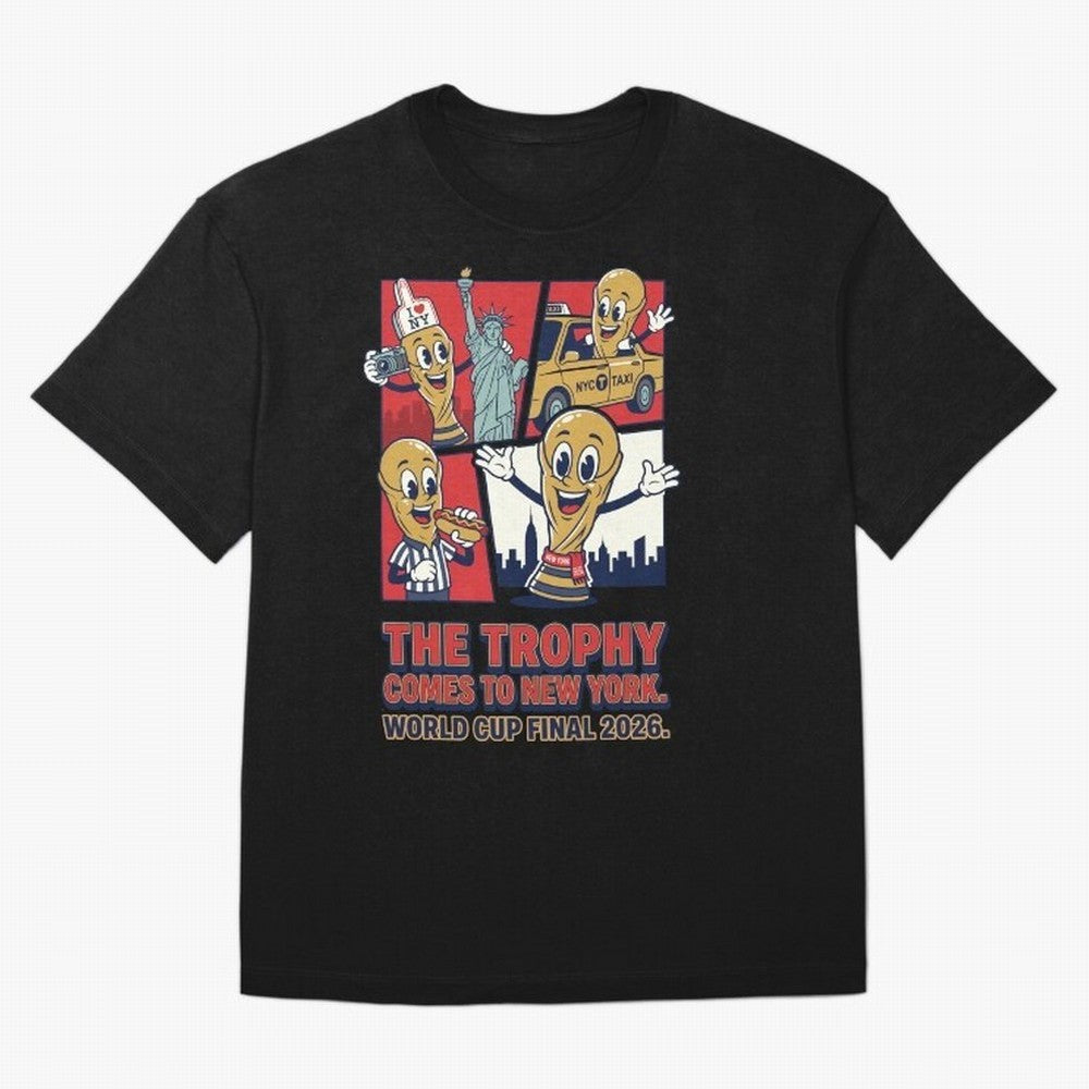 The Trophy Comes to New York ¡ª World Cup Final V1 Classic T-Shirt Celebrate Golden Goal Energy in FIFA World Cup 2026 Spirit, Celebrating Brazil, Neymar, Haaland and Cristiano Ronaldo, Supporter Pride, Iconic Celebrations, Legendary Names and