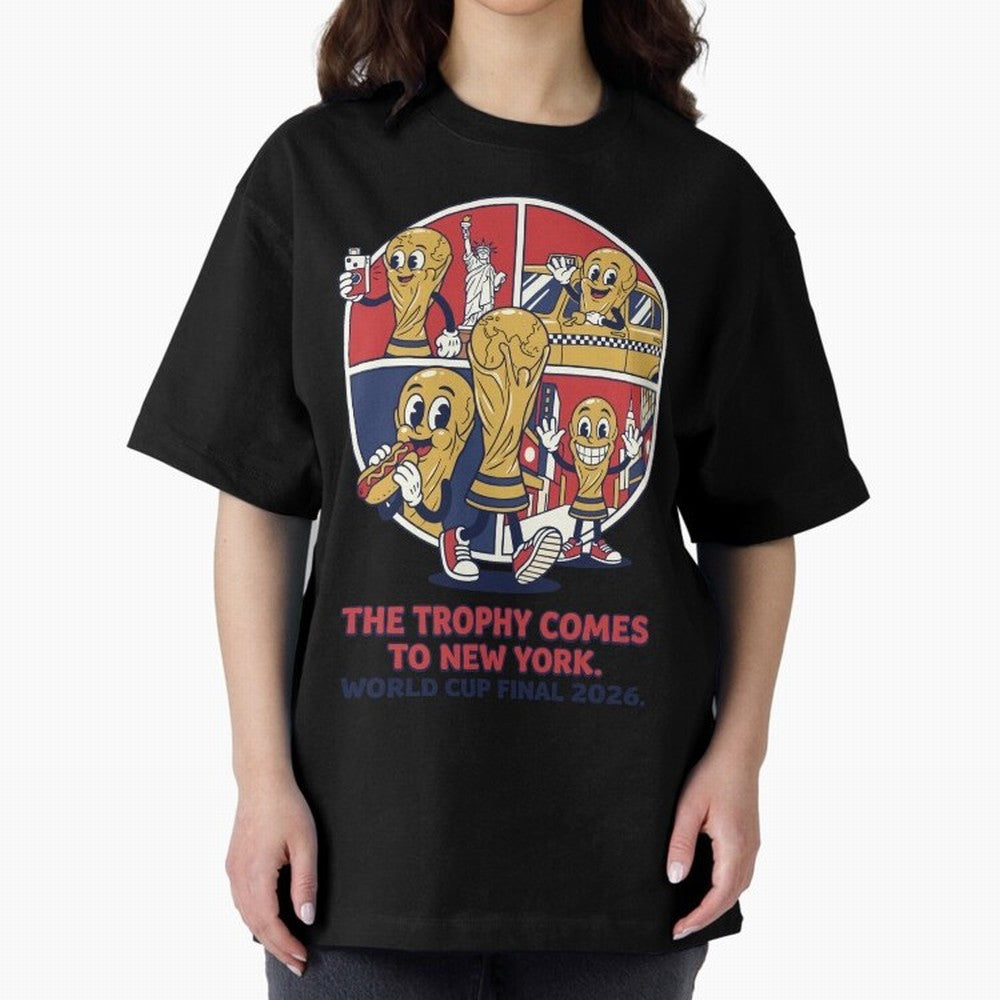 The Trophy Comes to New York ¡ª World Cup Final V2 Classic T-Shirt Honor the Beautiful Game during FIFA World Cup 2026 Spirit, with Netherlands, Messi, Neymar and Mbappe, Sports Nostalgia, International Competition, Famous Players and Unforgettable