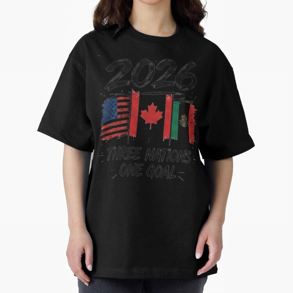 2026 Three Nations One Goal Football Tee Classic T-Shirt Stand with the FIFA World Cup 2026 Group Stage Journey through Cristiano Ronaldo Highlights, Argentina Pride, Sports Nostalgia, International Competition, Famous Players and Unforgettable