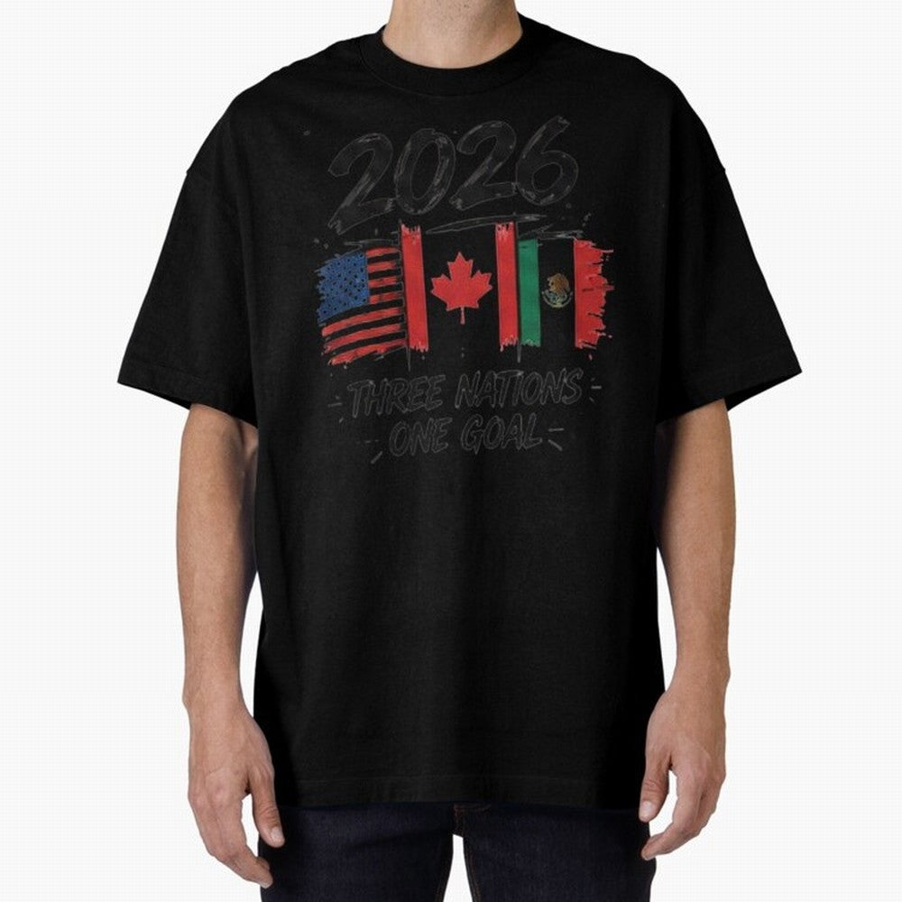 2026 Three Nations One Goal Football Tee Classic T-Shirt Stand with the FIFA World Cup 2026 Group Stage Journey through Cristiano Ronaldo Highlights, Argentina Pride, Sports Nostalgia, International Competition, Famous Players and Unforgettable