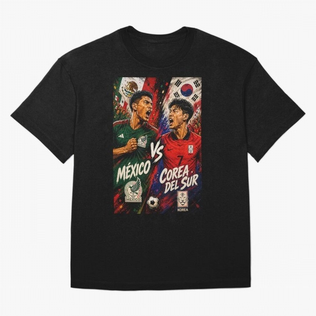 Mexico vs South Korea ¨C Group A FIFA World Cup 2026 | Comic Style Soccer Jersey Classic T-Shirt Carry National Pride through FIFA World Cup 2026 USA Canada Mexico for Fans of CR7 and Brazil, Portugal and Argentina, Bringing Match Day Excitement,