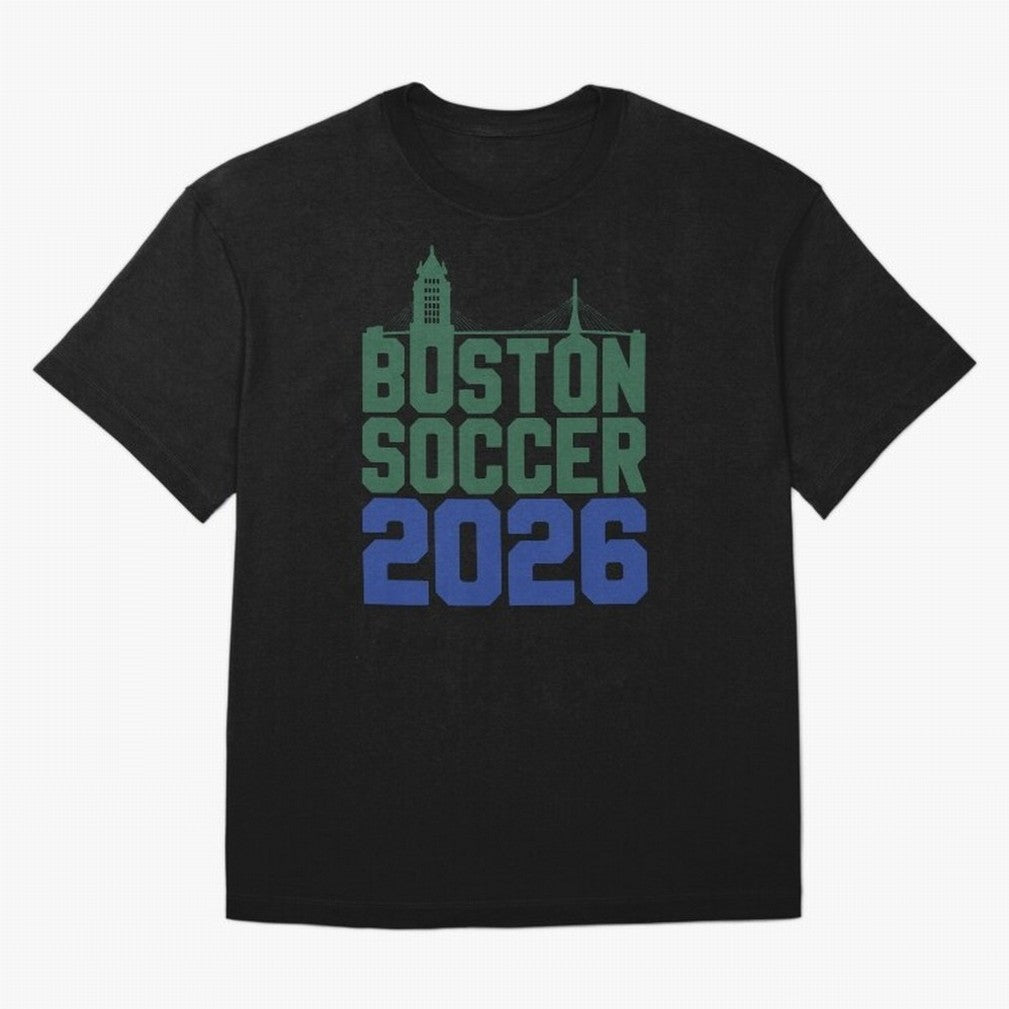 Boston Soccer 2026 Massachusetts Football Fan Classic T-Shirt Support FIFA World Cup 2026 Group Stage for Fans of Messi and Cristiano Ronaldo and Brazil, Bringing Championship Spirit, Famous Goals, Roaring Crowds and International Football Unity;
