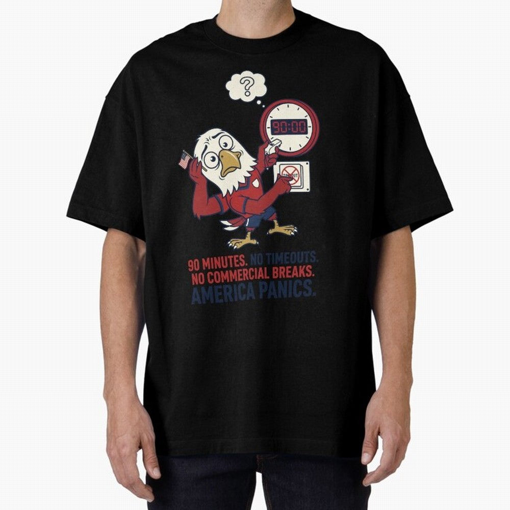 America Panics ¡ª No Timeouts No Commercials V1 Classic T-Shirt Show Passion for the Stars of FIFA World Cup 2026 Group Stage Spirit, with Argentina, France and Brazil, Haaland and Mbappe, Global Supporter Spirit, Legendary Goals, National Colors