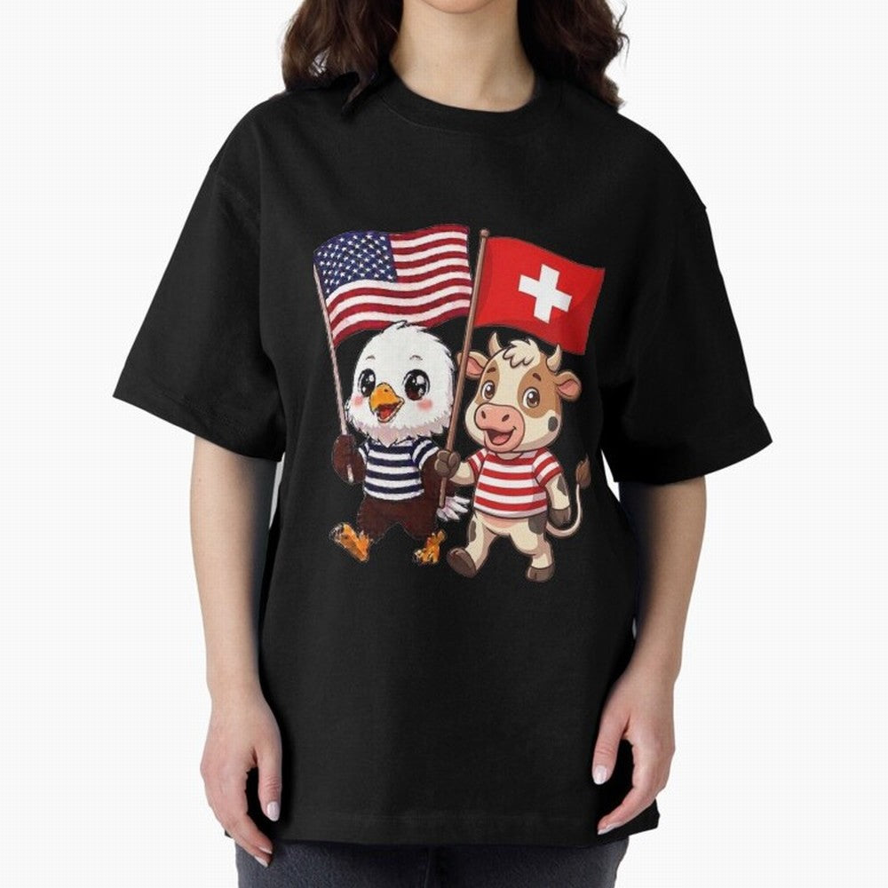 The American eagle and its friend, the Swiss calf Classic T-Shirt Show Your Love for the FIFA World Cup 2026 Group Stage Journey through Cristiano Ronaldo Highlights, England and Germany Pride, Retro Football Energy, Iconic Rivalries, Trophy Chase