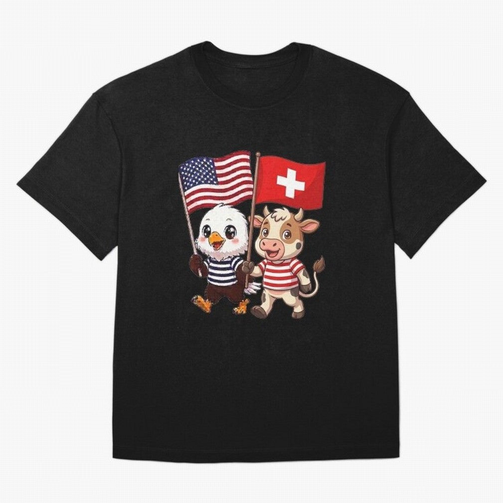 The American eagle and its friend, the Swiss calf Classic T-Shirt Show Your Love for the FIFA World Cup 2026 Group Stage Journey through Cristiano Ronaldo Highlights, England and Germany Pride, Retro Football Energy, Iconic Rivalries, Trophy Chase