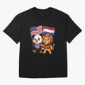The American eagle and its friend the Dutch lion Classic T-Shirt Bring Match Day Fire to Match Day Hype around FIFA World Cup 2026 USA Canada Mexico, Cristiano Ronaldo, France and Portugal, Football Festival Excitement, Trophy Ambitions, Country