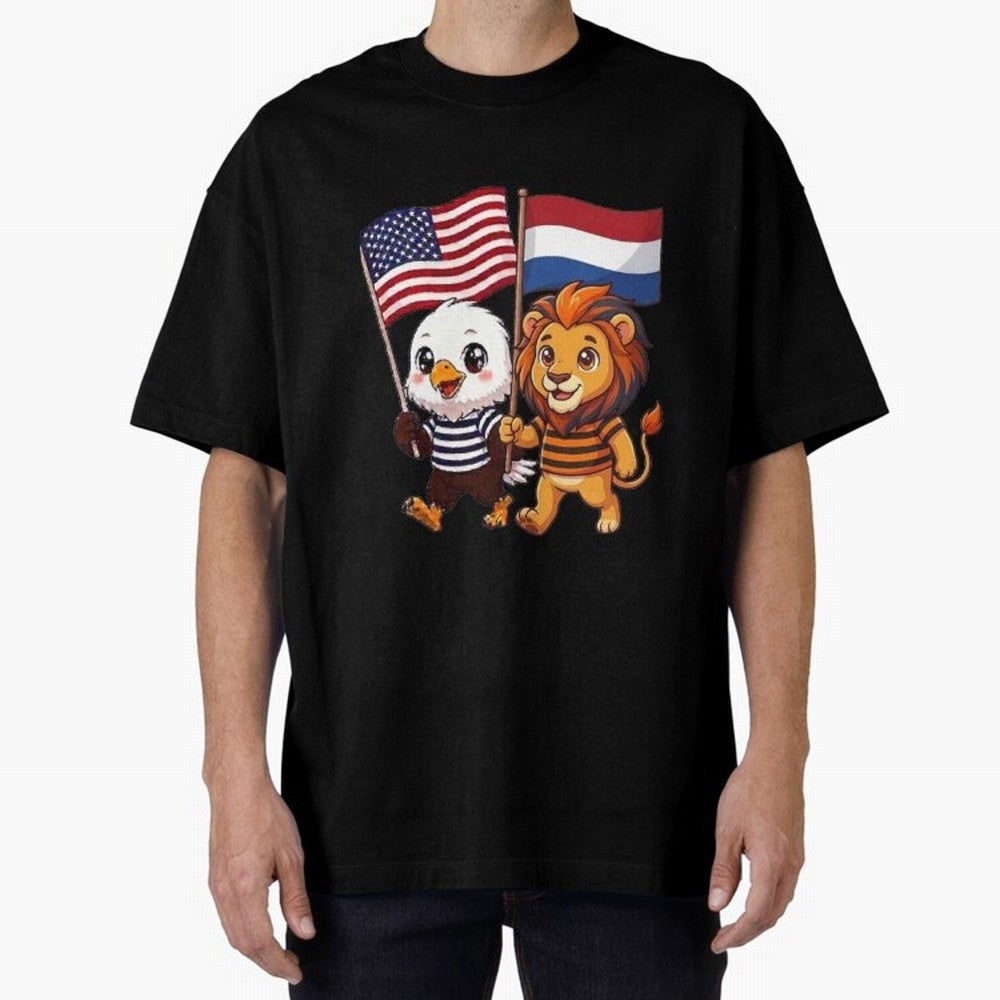 The American eagle and its friend the Dutch lion Classic T-Shirt Bring Match Day Fire to Match Day Hype around FIFA World Cup 2026 USA Canada Mexico, Cristiano Ronaldo, France and Portugal, Football Festival Excitement, Trophy Ambitions, Country