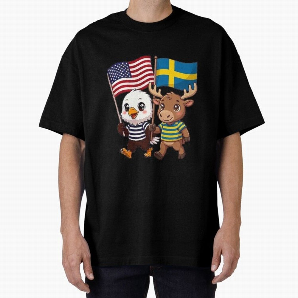 The American eagle and its friend, the Swedish elk Classic T-Shirt Make Your Look Match Match Day Hype around FIFA World Cup 2026 Group Stage, CR7, England and Germany, Worldwide Fan Energy, Dramatic Goals, Stadium Lights and Championship