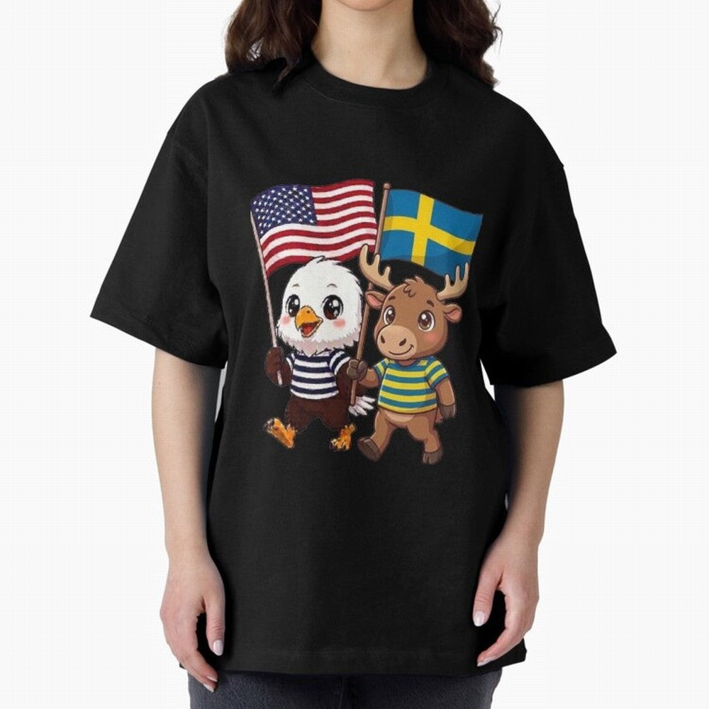 The American eagle and its friend, the Swedish elk Classic T-Shirt Make Your Look Match Match Day Hype around FIFA World Cup 2026 Group Stage, CR7, England and Germany, Worldwide Fan Energy, Dramatic Goals, Stadium Lights and Championship