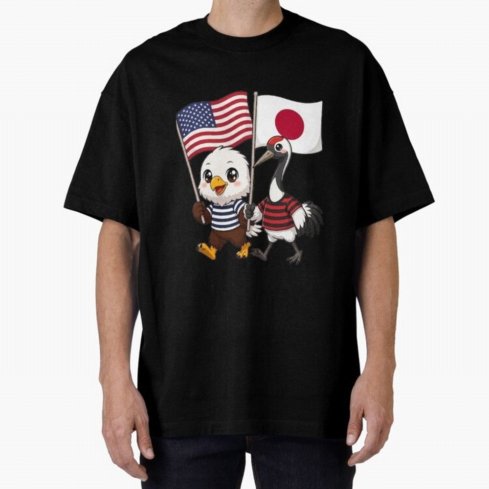 The American eagle and its friend, the Japanese crane Classic T-Shirt Bring a Champion Mindset to FIFA World Cup 2026 Spirit, Inspired by Germany, Messi, Neymar and Mbappe, Football History, Final Match Energy, Crowd Noise and Once in a Lifetime