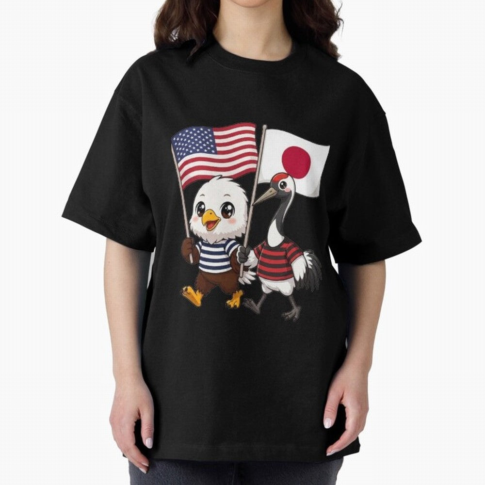 The American eagle and its friend, the Japanese crane Classic T-Shirt Bring a Champion Mindset to FIFA World Cup 2026 Spirit, Inspired by Germany, Messi, Neymar and Mbappe, Football History, Final Match Energy, Crowd Noise and Once in a Lifetime