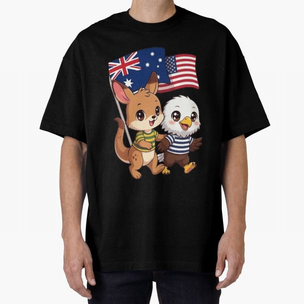 the Australian kangaroo and its friend the American eagle Classic T-Shirt Celebrate Classic Football Spirit in Global Football Passion for FIFA World Cup 2026 USA Canada Mexico, Celebrating Mbappe and Neymar, Argentina, Game Day Rituals, Football