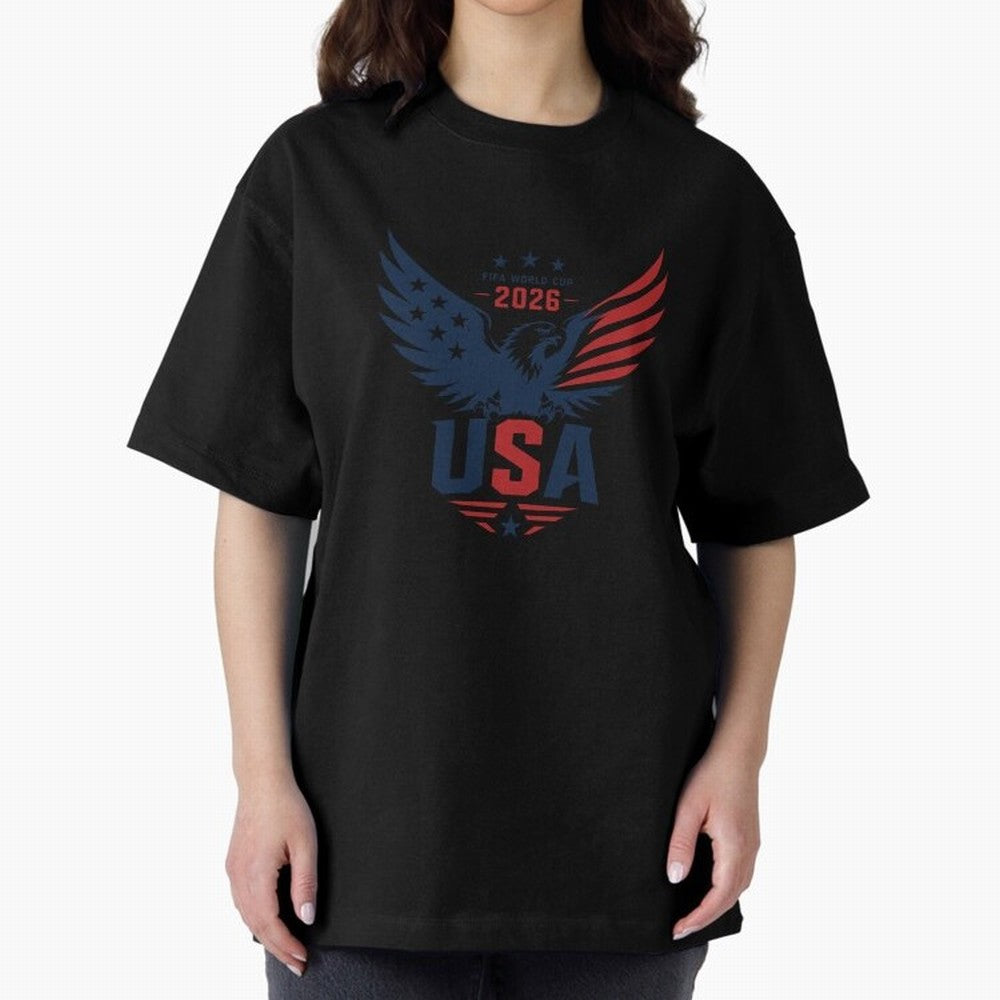 FIFA World Cup 2026 USA Eagle ¨C Patriotic Soccer Art Classic T-Shirt Back the Journey through FIFA World Cup 2026 Group Stage Spirit, Capturing France and Portugal, Messi and Cristiano Ronaldo, Worldwide Fan Energy, Dramatic Goals, Stadium Lights