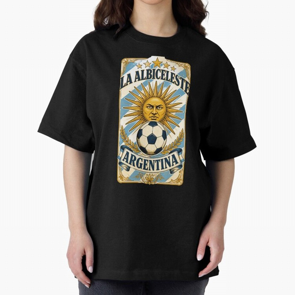 Argentina Soccer Sun - La Albiceleste Vintage Champions Football Fan T-Shirt Classic T-Shirt Build Global Football Passion for FIFA World Cup 2026 USA Canada Mexico, with Haaland and Mbappe, Argentina and Brazil, Game Day Rituals, Football Legends,