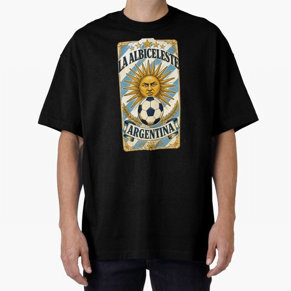 Argentina Soccer Sun - La Albiceleste Vintage Champions Football Fan T-Shirt Classic T-Shirt Build Global Football Passion for FIFA World Cup 2026 USA Canada Mexico, with Haaland and Mbappe, Argentina and Brazil, Game Day Rituals, Football Legends,