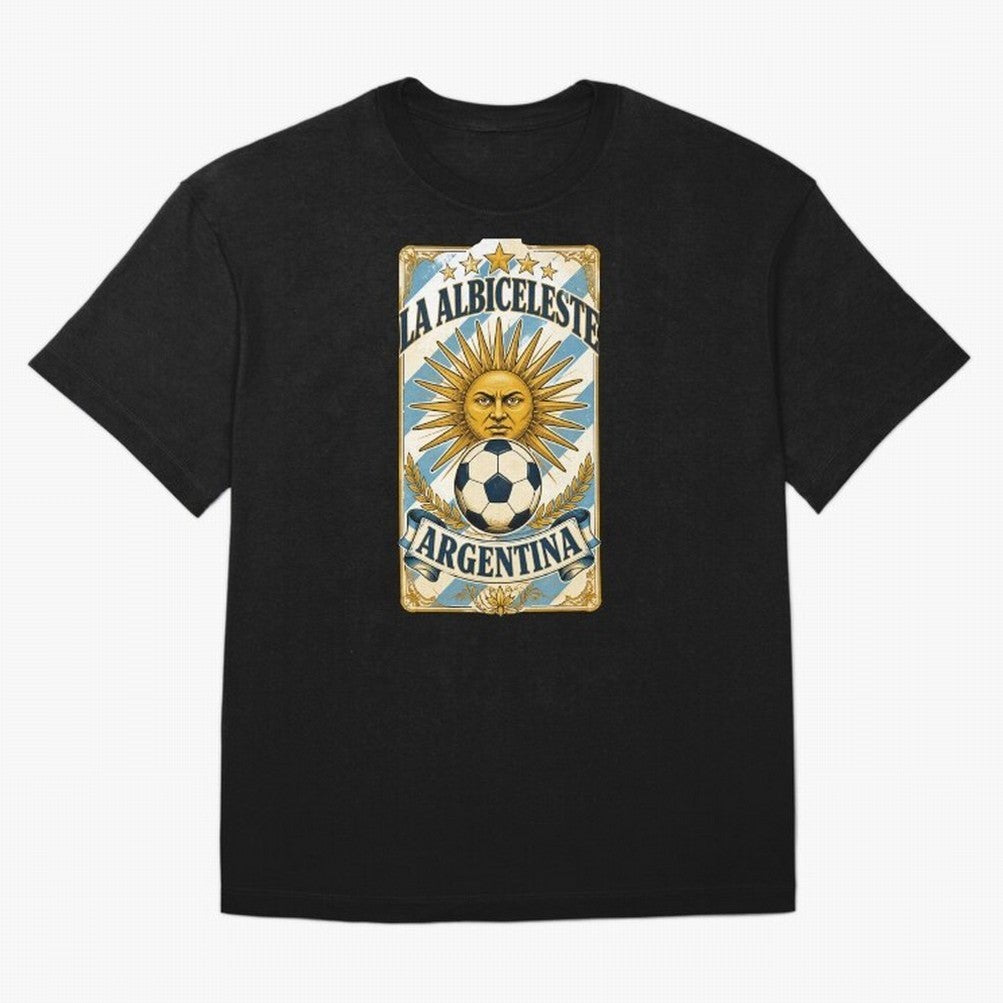 Argentina Soccer Sun - La Albiceleste Vintage Champions Football Fan T-Shirt Classic T-Shirt Build Global Football Passion for FIFA World Cup 2026 USA Canada Mexico, with Haaland and Mbappe, Argentina and Brazil, Game Day Rituals, Football Legends,