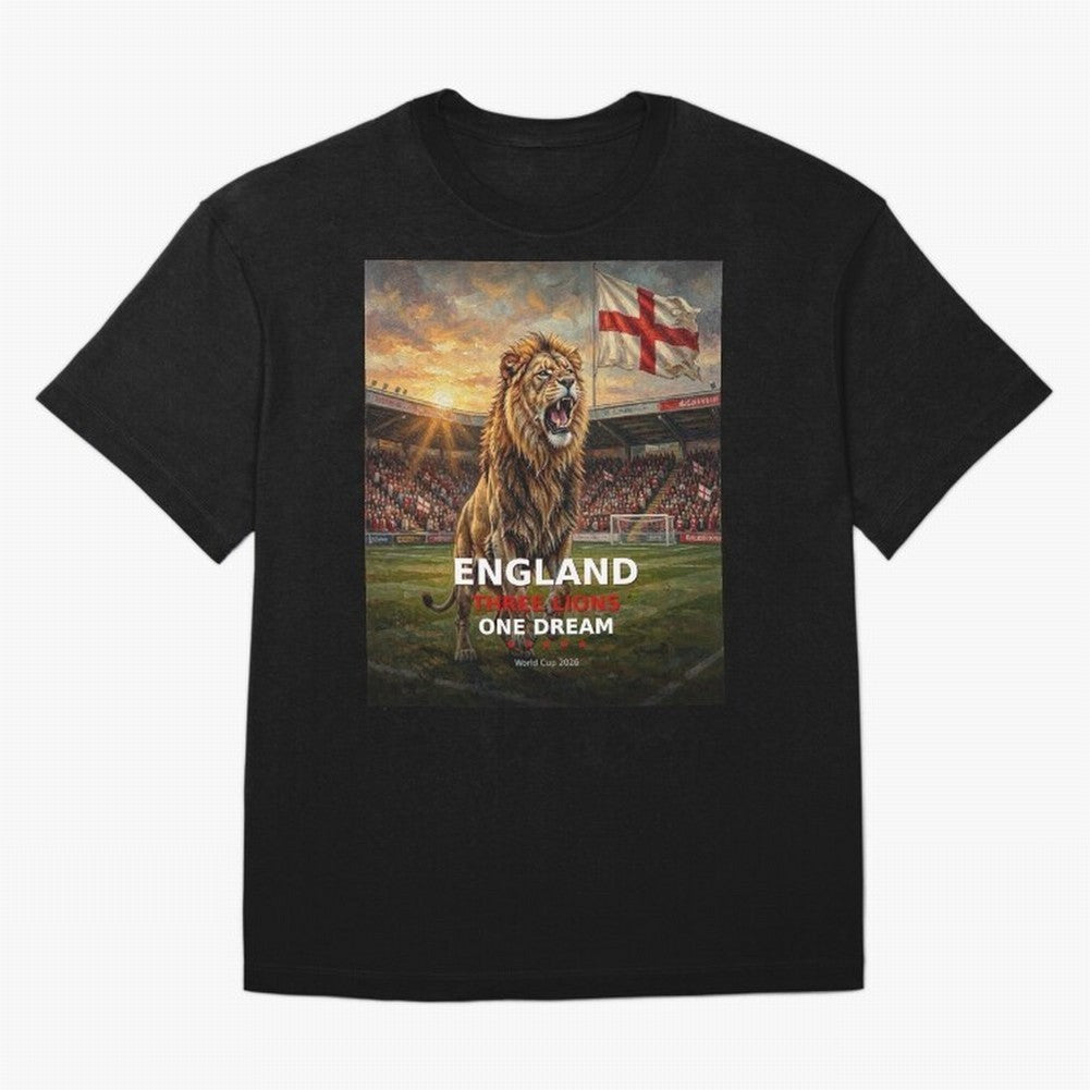 England Three Lions One Dream - World Cup 2026 Soccer Fan Tee Classic T-Shirt Relive the FIFA World Cup 2026 USA Canada Mexico Journey through CR7 and Messi Highlights, Brazil, Portugal and Argentina Pride, Sports Nostalgia, International