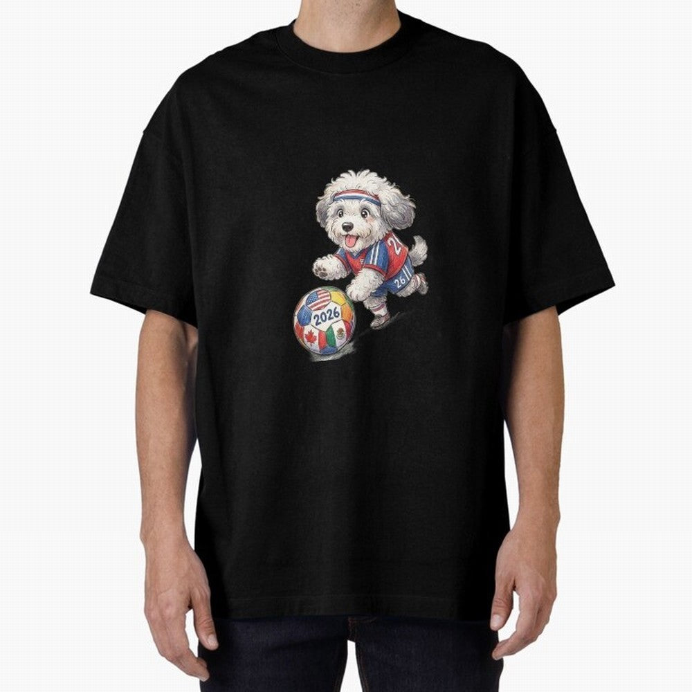 Cute Sheepdog Soccer Star - 2026 World Cup Fluffy Puppy Classic T-Shirt Enjoy FIFA World Cup 2026 Spirit, Celebrating Spain, CR7 and Messi, Soccer Culture, Superstar Moments, National Team Dreams and Competitive Fire; Perfect for People Who Love