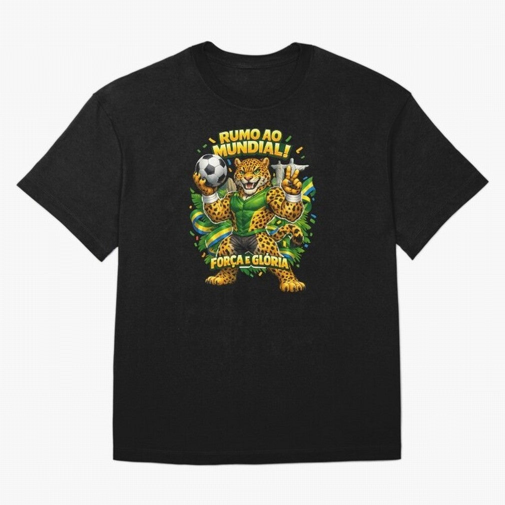 Brazil World Cup 2026 Jaguar Fan Art Classic T-Shirt Support FIFA World Cup 2026 USA Canada Mexico for Fans of Mbappe and Argentina, France and Brazil, Bringing Stadium Memories, Football Loyalty, International Chants and Championship Tradition;