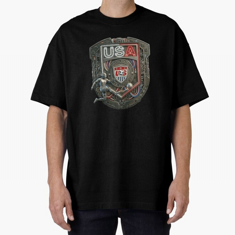 USA SOCCER SHIELD KICKING BALL Classic T-Shirt Represent Football Lovers during Global Football Passion for FIFA World Cup 2026 USA Canada Mexico, Centered on CR7 and Messi, Spain, Championship Spirit, Famous Goals, Roaring Crowds and International