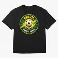 Vibrant and Elegant Brazil Soccer Emblem Classic T-Shirt Celebrate Rivalries and Pride in Match Day Hype around FIFA World Cup 2026 Group Stage, Mbappe and Neymar, Brazil, Sports Nostalgia, International Competition, Famous Players and