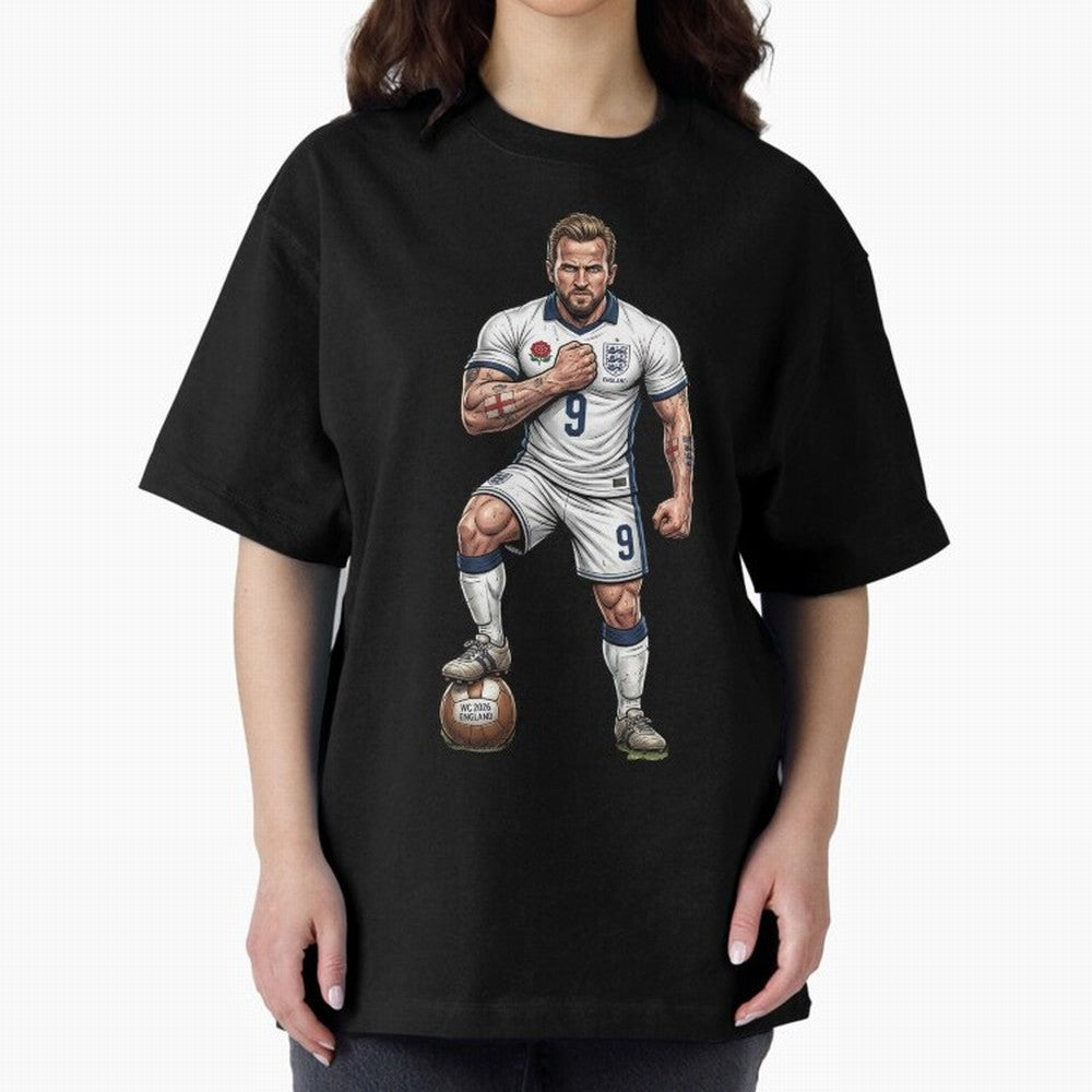 English Soccer Warrior Hyper-Realistic Poster Classic T-Shirt Relive FIFA World Cup 2026 Spirit, Celebrating Portugal, Spain and Germany, Neymar, Haaland and Cristiano Ronaldo, Goal Celebration Energy, Supporter Heritage, Football Icons and
