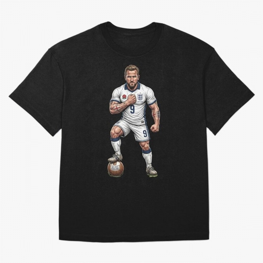 English Soccer Warrior Hyper-Realistic Poster Classic T-Shirt Relive FIFA World Cup 2026 Spirit, Celebrating Portugal, Spain and Germany, Neymar, Haaland and Cristiano Ronaldo, Goal Celebration Energy, Supporter Heritage, Football Icons and