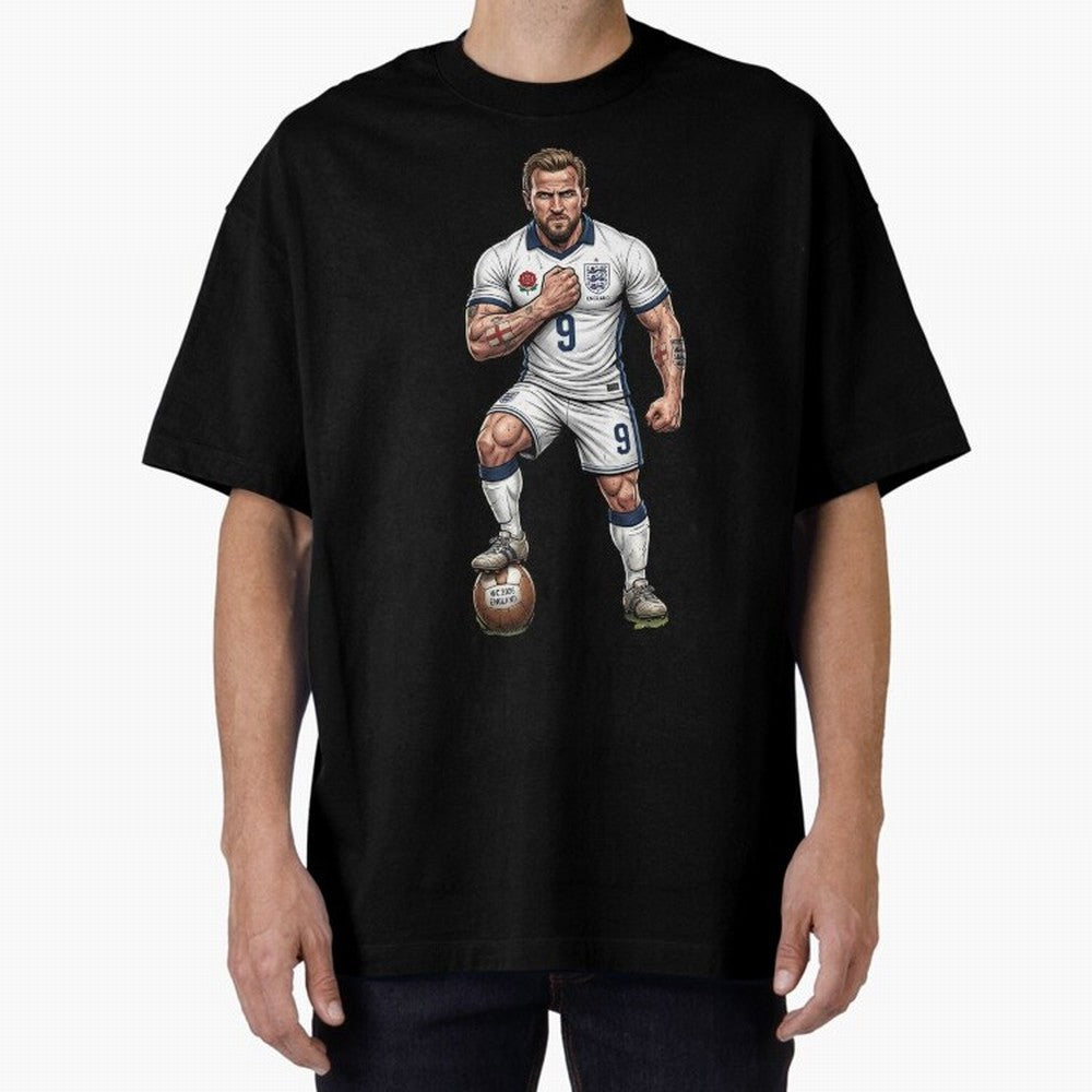 English Soccer Warrior Hyper-Realistic Poster Classic T-Shirt Relive FIFA World Cup 2026 Spirit, Celebrating Portugal, Spain and Germany, Neymar, Haaland and Cristiano Ronaldo, Goal Celebration Energy, Supporter Heritage, Football Icons and