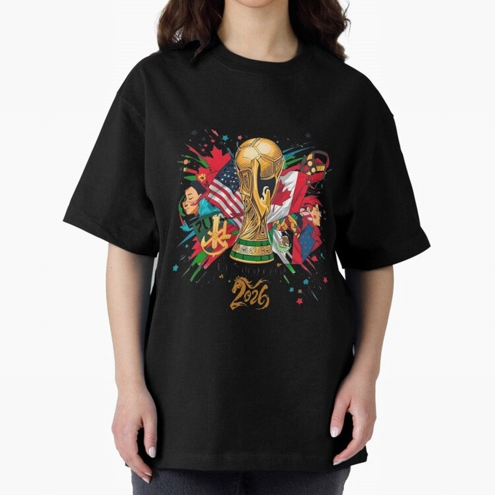 North America 2026 Splash Art Classic T-Shirt Bring a Champion Mindset to the FIFA World Cup 2026 Journey through Neymar, Haaland and Cristiano Ronaldo Highlights, England and Germany Pride, Football Passion, Legendary Performances, Festival Vibes