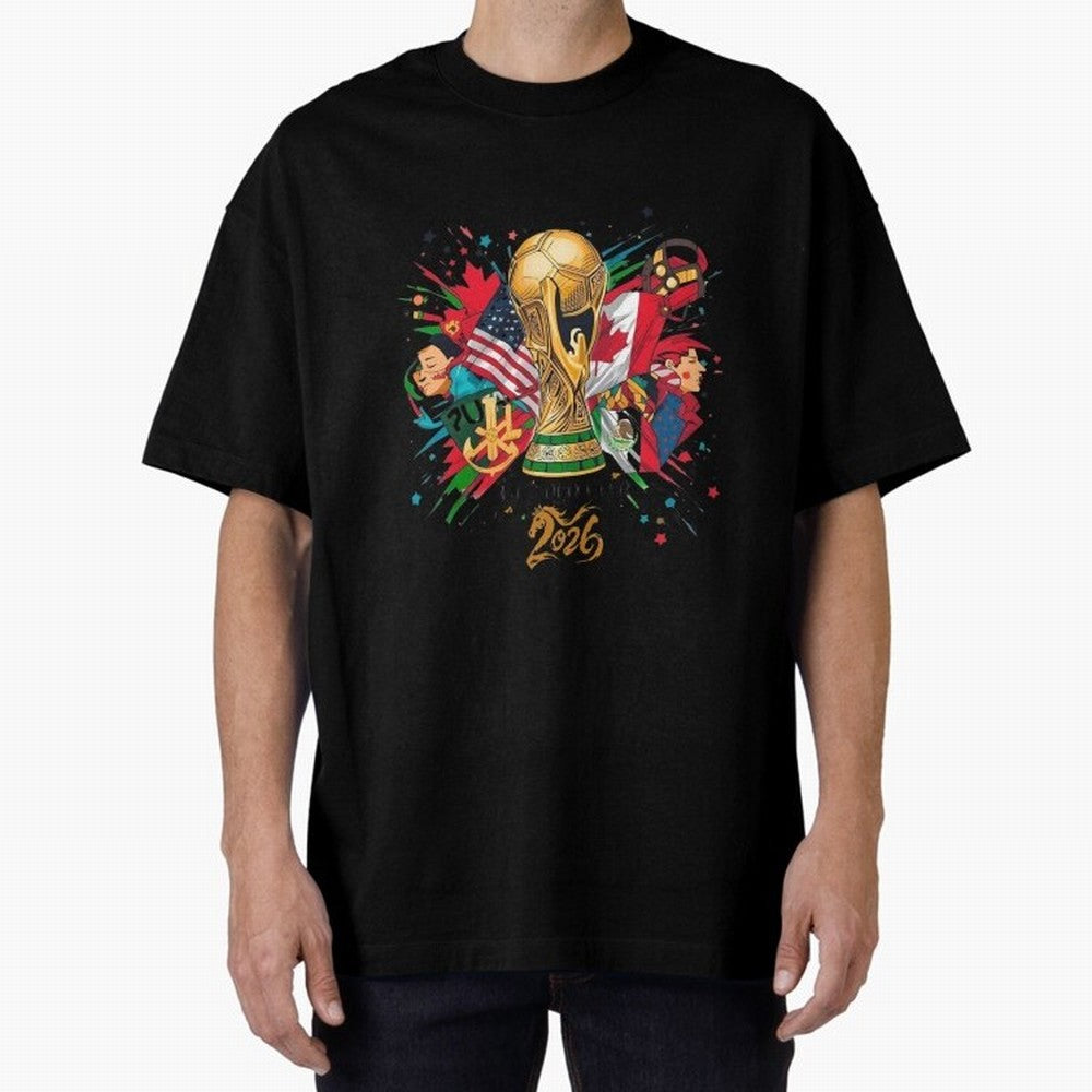 North America 2026 Splash Art Classic T-Shirt Bring a Champion Mindset to the FIFA World Cup 2026 Journey through Neymar, Haaland and Cristiano Ronaldo Highlights, England and Germany Pride, Football Passion, Legendary Performances, Festival Vibes