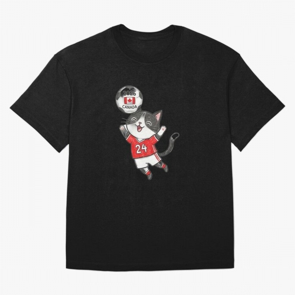 Canada Soccer Cat #24 - 2026 World Cup Celebration Classic T-Shirt Represent Global Football Passion for FIFA World Cup 2026, Made for Messi, Neymar and Mbappe, Argentina, Tournament Hype, Historic Matchups, Family Viewing Parties and Global Sports