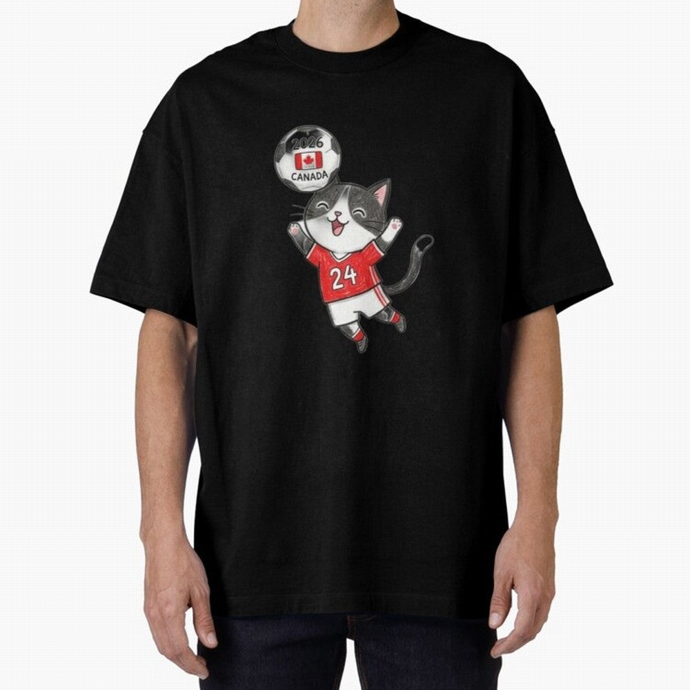 Canada Soccer Cat #24 - 2026 World Cup Celebration Classic T-Shirt Represent Global Football Passion for FIFA World Cup 2026, Made for Messi, Neymar and Mbappe, Argentina, Tournament Hype, Historic Matchups, Family Viewing Parties and Global Sports
