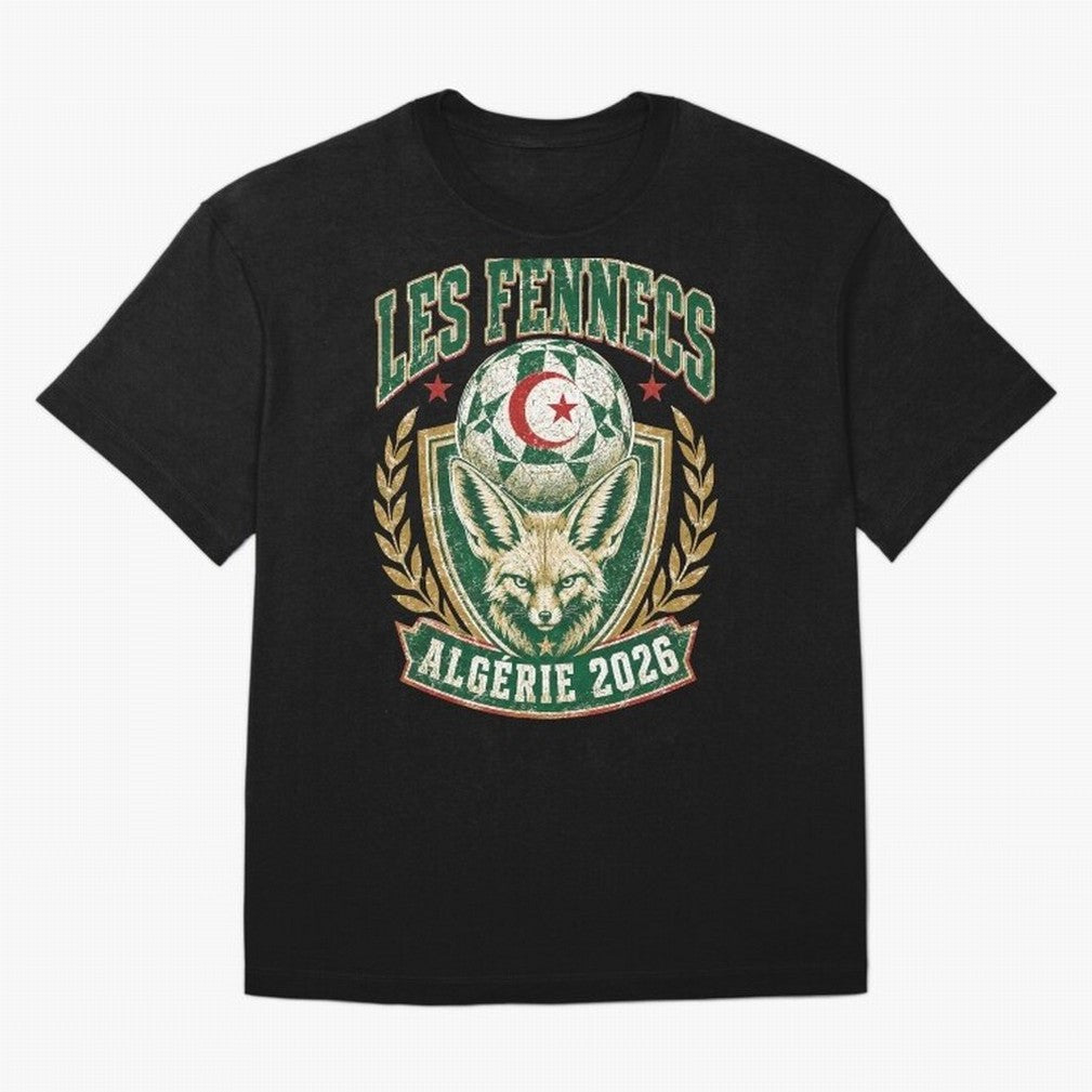 Les Fennecs Alg¨¦rie 2026 World Cup Soccer T-Shirt Classic T-Shirt Show Match Day Excitement for Global Football Passion for FIFA World Cup 2026 USA Canada Mexico, Celebrating Cristiano Ronaldo, Haaland and CR7, England, France and Netherlands,