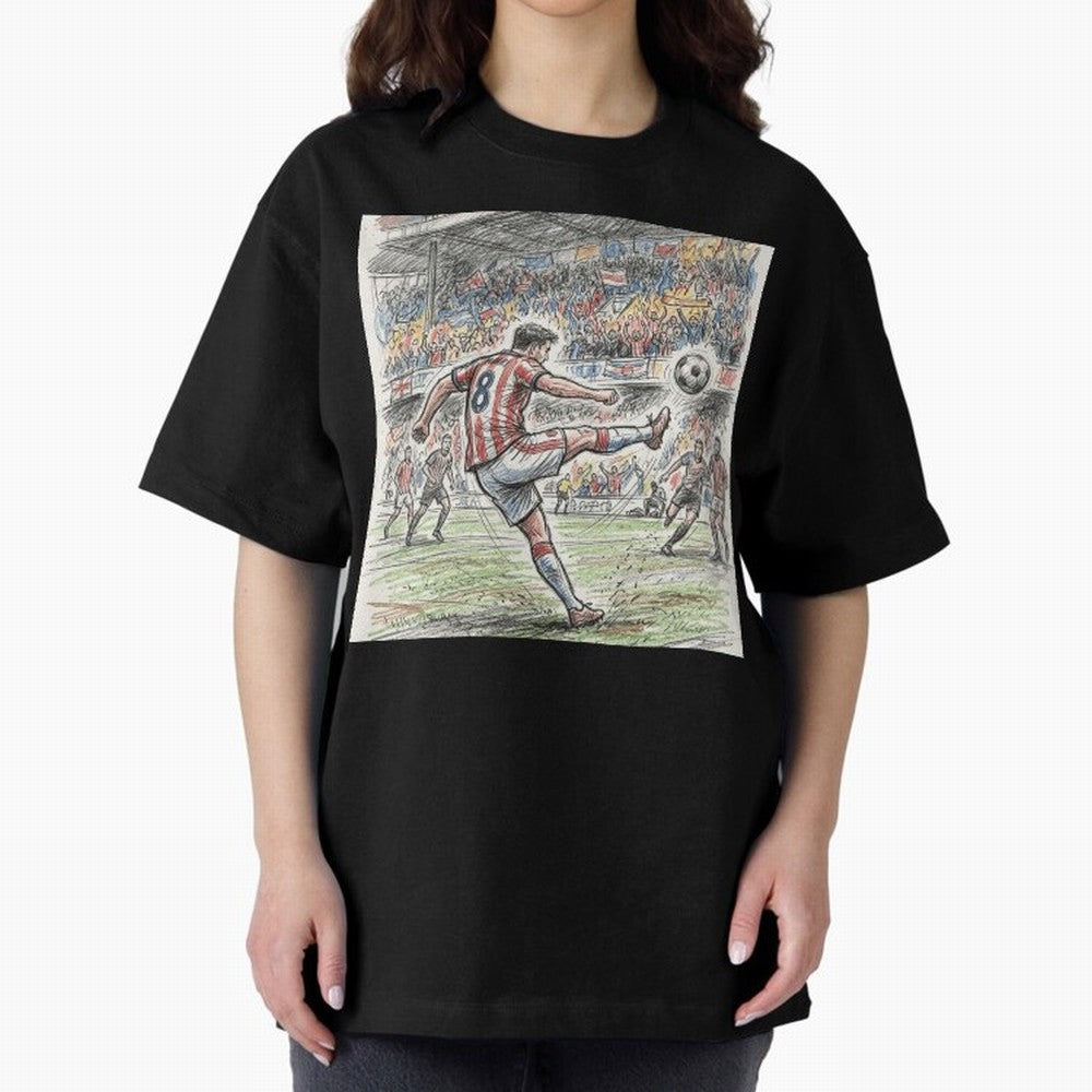 The Decisive Goal - Player #8 Stadium Action Illustration Classic T-Shirt Celebrate Global Passion for FIFA World Cup 2026 Group Stage for Fans of Neymar, Haaland and Cristiano Ronaldo and Portugal, Spain and Germany, Bringing Football Festival