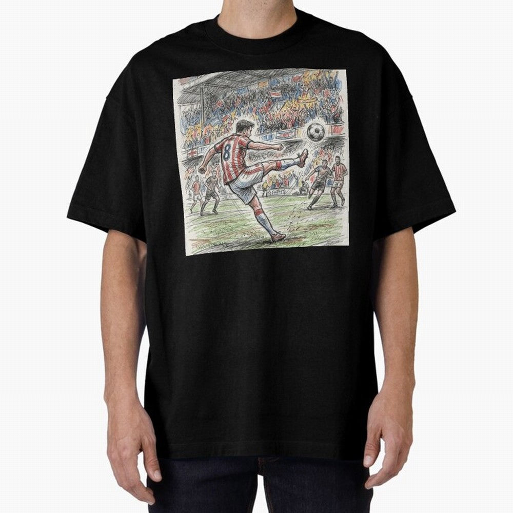 The Decisive Goal - Player #8 Stadium Action Illustration Classic T-Shirt Celebrate Global Passion for FIFA World Cup 2026 Group Stage for Fans of Neymar, Haaland and Cristiano Ronaldo and Portugal, Spain and Germany, Bringing Football Festival
