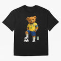 Brazil Soccer Bear World Cup Teddy Bear Classic T-Shirt Capture FIFA World Cup 2026 Group Stage for Fans of Haaland and Mbappe and France, Bringing Sports Nostalgia, International Competition, Famous Players and Unforgettable Victories; Made for