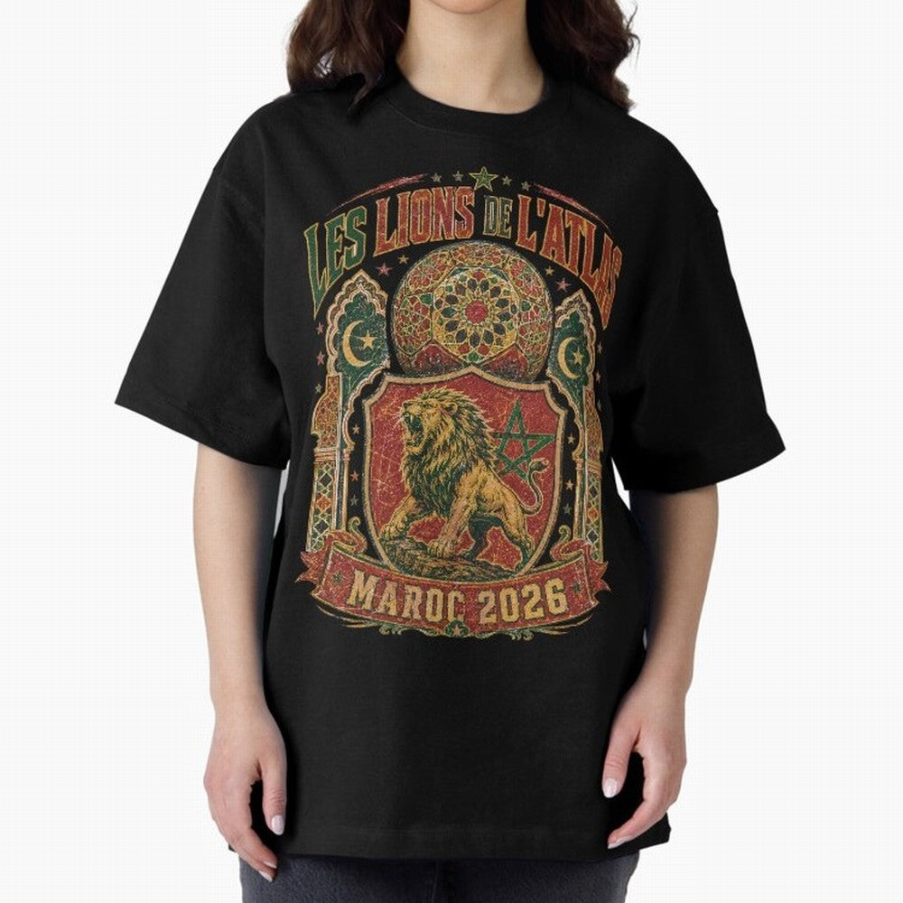 Lions De L'Atlas Maroc 2026 World Cup Soccer T-Shirt Classic T-Shirt Keep the Match Day Mood of FIFA World Cup 2026 USA Canada Mexico for Fans of Neymar, Haaland and Cristiano Ronaldo and England and Germany, Bringing Fan Favorite Moments, National