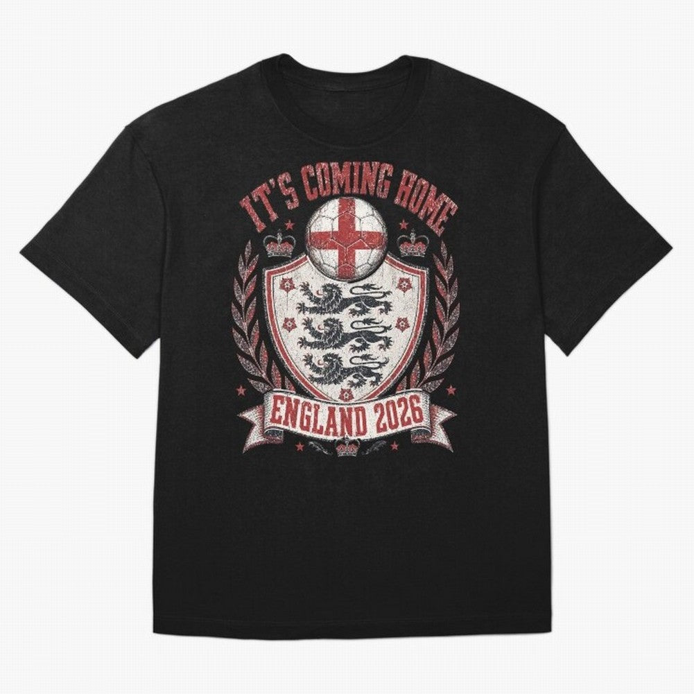 It's Coming Home England 2026 World Cup Soccer T-Shirt Classic T-Shirt Share the Excitement of Global Football Passion for FIFA World Cup 2026, Celebrating Mbappe, Brazil, Portugal and Argentina, Soccer Culture, Superstar Moments, National Team