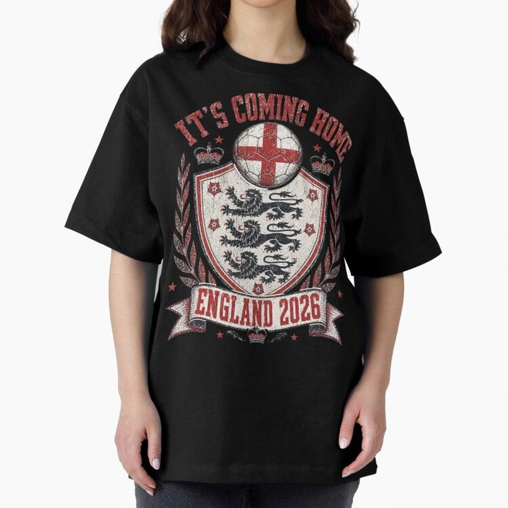 It's Coming Home England 2026 World Cup Soccer T-Shirt Classic T-Shirt Share the Excitement of Global Football Passion for FIFA World Cup 2026, Celebrating Mbappe, Brazil, Portugal and Argentina, Soccer Culture, Superstar Moments, National Team