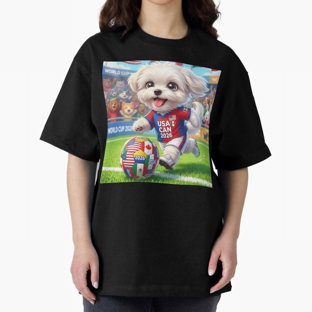 Cute Maltese Soccer Star - FIFA 2026 World Cup Edition Classic T-Shirt Cheer through Every Moment of the FIFA World Cup 2026 Group Stage Journey through Neymar Highlights, France and Portugal Pride, Vintage Soccer Flavor, Modern Football Stars,