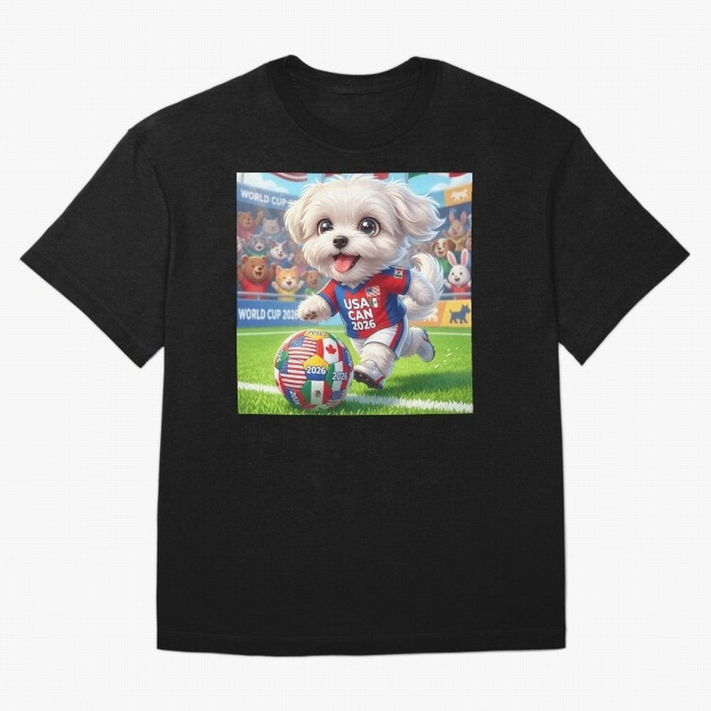 Cute Maltese Soccer Star - FIFA 2026 World Cup Edition Classic T-Shirt Cheer through Every Moment of the FIFA World Cup 2026 Group Stage Journey through Neymar Highlights, France and Portugal Pride, Vintage Soccer Flavor, Modern Football Stars,